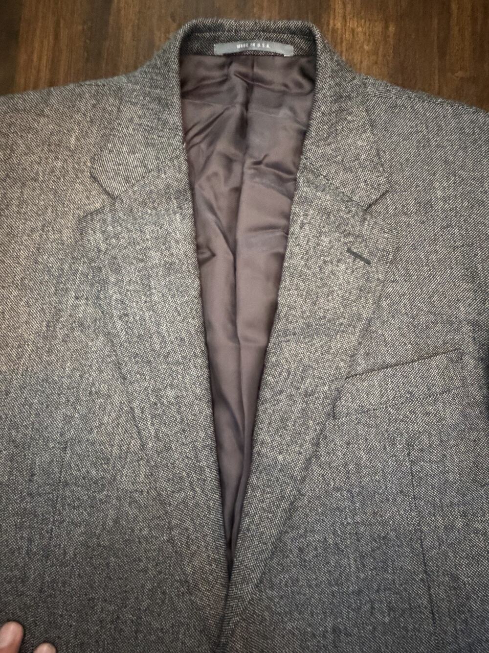 Hickey Freeman Madison Blazer 44R Gray Tweed Wool Sport Coat
